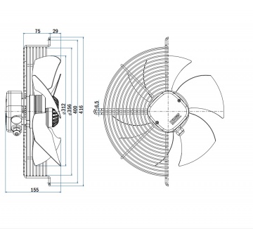 Ventilator axial de aspiratie Hidria R09R-3130HA, Ø 315 mm